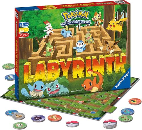 Ravensburger 22705 - Pokémon Labyrinth Glow in The Dark - Sliding Fun with Your Favorite Pokémon - Playable in Light and Dark for 2-4 Players Ages 7 and Up in Saudi Arabia
