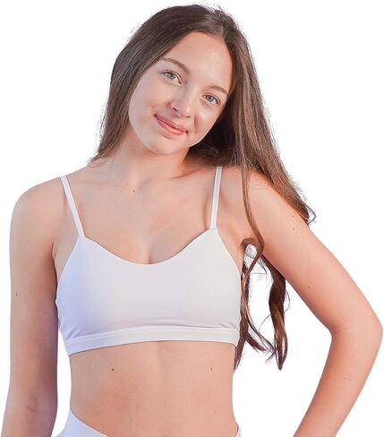 Training Bra | Starter Teen Bra For Pre-Teen Girls | White Bralette | Breathable Fabric | Adjustable Straps & Cups in Saudi Arabia