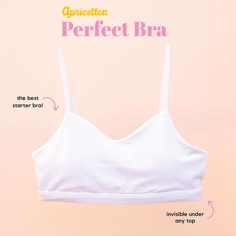 Training Bra | Starter Teen Bra For Pre-Teen Girls | White Bralette | Breathable Fabric | Adjustable Straps & Cups in Saudi Arabia