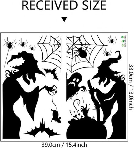 1 Sheet Halloween Spider Web Window Clings Scary Black Spider Window Stickers Large Spider Web Window Decals Double Sided Halloween Stickers for Home School Party Halloween Decorations Supplies in Saudi Arabia