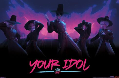 Netflix KPop Demon Hunters (2025) - ملصق حائط للرقص الشيطاني Saja Boys، مقاس 34 بوصة × 22.4 عرض، إصدار غير مؤطر in Kuwait