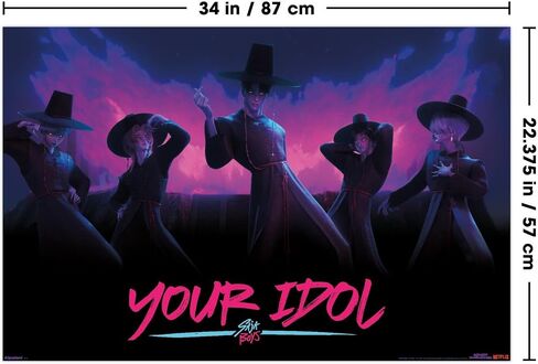 Netflix KPop Demon Hunters (2025) - ملصق حائط للرقص الشيطاني Saja Boys، مقاس 34 بوصة × 22.4 عرض، إصدار غير مؤطر in Kuwait