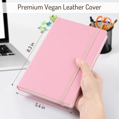 دفتر يوميات مبطن من Forvencer 240 صفحة، متوسط ​​5.4 بوصة × 8.3 بوصة، مجلة جلدية نباتية ممتازة مع ورق 100 جرام في المتر المربع، دفاتر ملاحظات مسطرة بالكلية للعمل والمدرسة والمكتب والنساء والرجال باللون الأسود in Kuwait