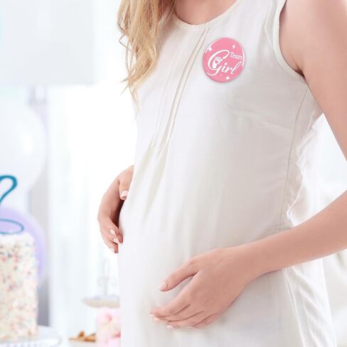 Whaline 50Pcs Gender Reveal Pins Pink Blue Team Boy or Girl Brooch Button Badge Pin for Baby Shower Birthday Party Favor Games Supplies in Saudi Arabia
