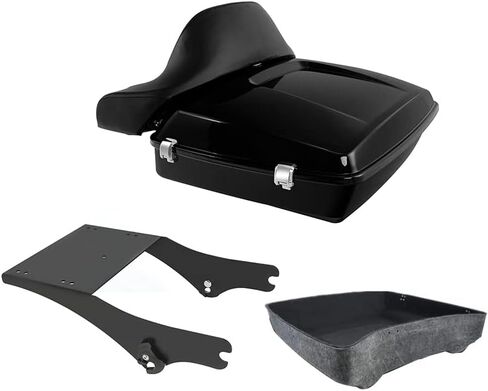 TCT-MOTORPARTS Chopped Trunk Backrest Two Up Mounting Rack Top Rack Fits for Harley Trunk Touring Electra Glide Road Glide Street Glide Road King 1997-2008 in Saudi Arabia