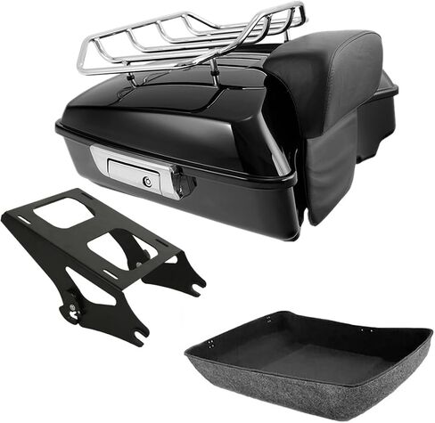 TCMT Chopped Motorcycle Trunk Box Backrest Luggage Rack 2 Up Mounting Rack Base Plate Fit For Harley 2014-2025 Touring CVO Road King Road Glide Street Glide Electra Glide Pack in Saudi Arabia