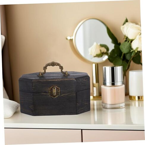 DECHOUS Solid Wood Storage Box Retro Jewelry Box Desktop Storage for Trinkets Earring Organizer in Saudi Arabia