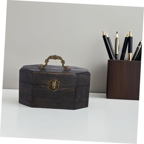 DECHOUS Solid Wood Storage Box Retro Jewelry Box Desktop Storage for Trinkets Earring Organizer in Saudi Arabia