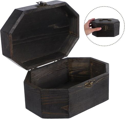 DECHOUS Solid Wood Storage Box Retro Jewelry Box Desktop Storage for Trinkets Earring Organizer in Saudi Arabia