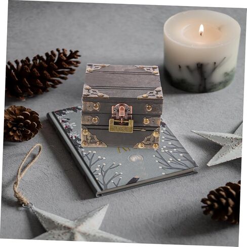Vintage Wooden Jewelry Box Retro Trinket Storage Chest with Combination Lock for Rings Earrings Necklaces and Treasures Elegant Keepsake Organizer for Home Decor and in Saudi Arabia