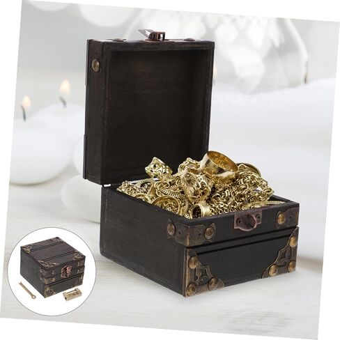 Vintage Wooden Jewelry Box Retro Trinket Storage Chest with Combination Lock for Rings Earrings Necklaces and Treasures Elegant Keepsake Organizer for Home Decor and in Saudi Arabia