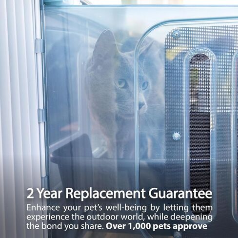 VistaGato Window Cat Perch Catio، للاستمتاع بأمان بالروائح والأصوات التي يتوقون إليها في الهواء الطلق، والاسترخاء وحمامات الشمس، ومناظر بانورامية، للنوافذ المتحركة الرأسية 26 بوصة - 36 بوصة in Kuwait