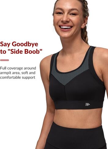 Yvette Racerback Sports Bras for Women High Support Running Supportive Sports Bra with Sewn in Pads in Saudi Arabia