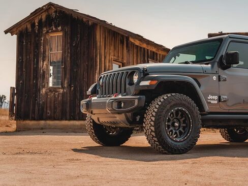 RockTrix RT111 17 Inch Wheel Compatible with Jeep Wrangler JK JL, Commander, Grand Cherokee, Gladiator JT Rims, 5x5" 5x127 PCD, 17x9 +12mm Offset, 5.5" Backspace, 71.5mm Bore, Matte Black in Saudi Arabia