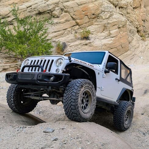 RockTrix RT111 17 Inch Wheel Compatible with Jeep Wrangler JK JL, Commander, Grand Cherokee, Gladiator JT Rims, 5x5" 5x127 PCD, 17x9 +12mm Offset, 5.5" Backspace, 71.5mm Bore, Matte Black in Saudi Arabia