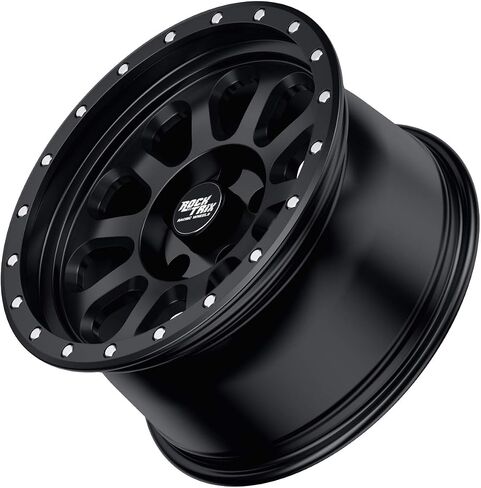 RockTrix RT111 17 Inch Wheel Compatible with Jeep Wrangler JK JL, Commander, Grand Cherokee, Gladiator JT Rims, 5x5" 5x127 PCD, 17x9 +12mm Offset, 5.5" Backspace, 71.5mm Bore, Matte Black in Saudi Arabia
