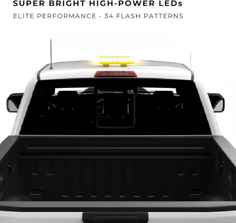 مصابيح SpeedTech Mini 14 72 واط LED ستروب للشاحنات والسيارات والمحاريث ومركبات الطوارئ مع حامل سقف مغناطيسي - كهرماني/كهرمان (أصفر/أصفر) in Kuwait