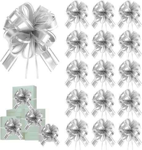20 Pcs Gold Bows for Gifts Wrapping,8 Inches Matte Metallic Color Big Bow for Present,Large Pull Bows for Birthday Gift Wrapping Baskets Wedding,Flower Christmas Decorations in Saudi Arabia