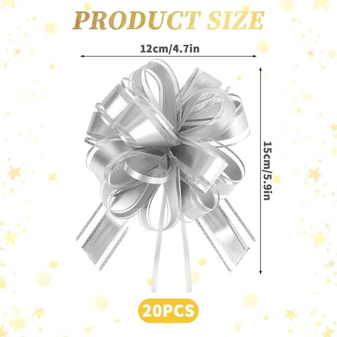 20 Pcs Gold Bows for Gifts Wrapping,8 Inches Matte Metallic Color Big Bow for Present,Large Pull Bows for Birthday Gift Wrapping Baskets Wedding,Flower Christmas Decorations in Saudi Arabia