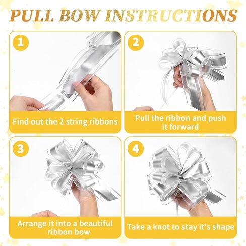 20 Pcs Gold Bows for Gifts Wrapping,8 Inches Matte Metallic Color Big Bow for Present,Large Pull Bows for Birthday Gift Wrapping Baskets Wedding,Flower Christmas Decorations in Saudi Arabia