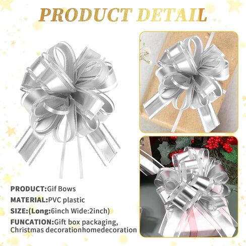 20 Pcs Gold Bows for Gifts Wrapping,8 Inches Matte Metallic Color Big Bow for Present,Large Pull Bows for Birthday Gift Wrapping Baskets Wedding,Flower Christmas Decorations in Saudi Arabia
