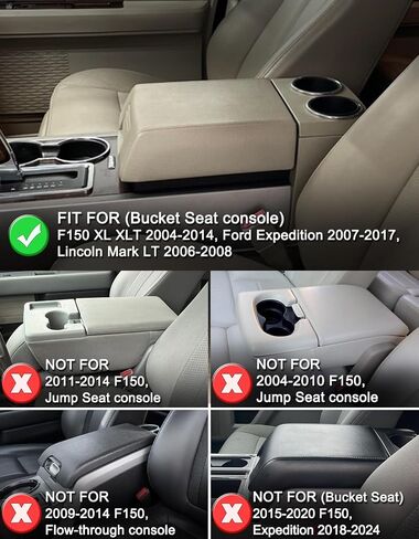 غطاء مسند ذراع وحدة التحكم المركزية KBH لسيارة Ford F150 2021-2025، واقي غطاء وحدة التحكم الوسطى، وسادة صندوق مسند الذراع، مضاد للخدش، أسود (يناسب وحدة تحكم مقعد الدلو فقط) in Kuwait
