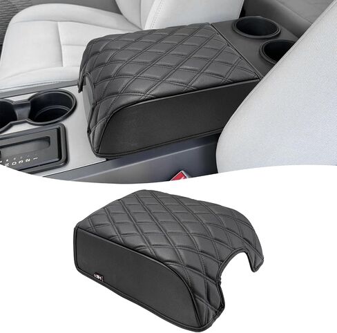 غطاء مسند ذراع وحدة التحكم المركزية KBH لسيارة Ford F150 2021-2025، واقي غطاء وحدة التحكم الوسطى، وسادة صندوق مسند الذراع، مضاد للخدش، أسود (يناسب وحدة تحكم مقعد الدلو فقط) in Kuwait