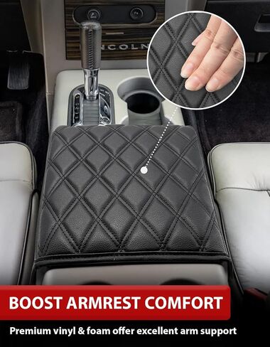 غطاء مسند ذراع وحدة التحكم المركزية KBH لسيارة Ford F150 2021-2025، واقي غطاء وحدة التحكم الوسطى، وسادة صندوق مسند الذراع، مضاد للخدش، أسود (يناسب وحدة تحكم مقعد الدلو فقط) in Kuwait