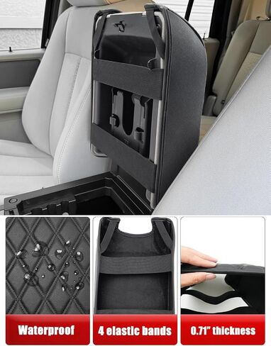 غطاء مسند ذراع وحدة التحكم المركزية KBH لسيارة Ford F150 2021-2025، واقي غطاء وحدة التحكم الوسطى، وسادة صندوق مسند الذراع، مضاد للخدش، أسود (يناسب وحدة تحكم مقعد الدلو فقط) in Kuwait
