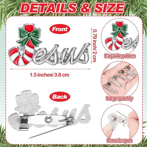 Janinka 36 Pcs Christmas Jesus Enamel Pins Bulk Candy Cane Jesus Pins Label Brooch for Clothes Jewelry Backpack Jacket Decoration Christmas Religious Jewelry Gifts in Saudi Arabia