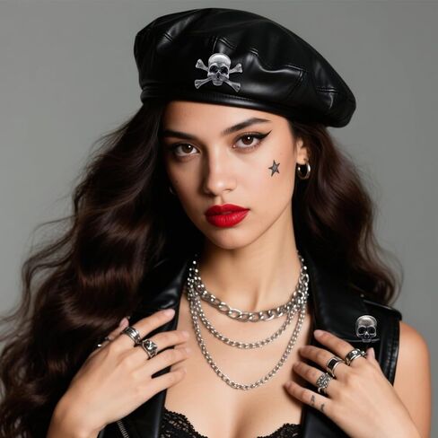 3Pcs Skull Head Pin Brooch, Vintage Antique Skull Lapel Pins, Gothic Skull Brooches Pin for Halloween, Style A in Kuwait