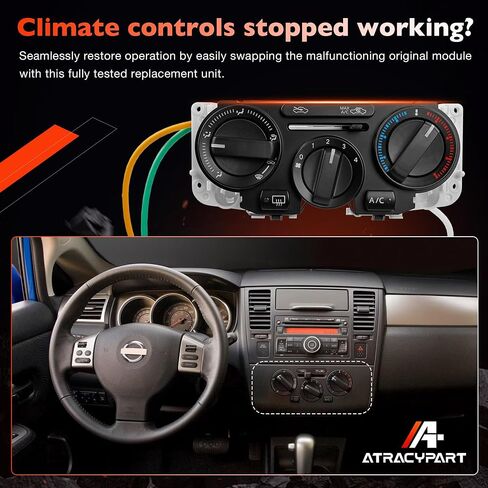 599-216 Front Climate Control Module A/C Heater Air Conditioning Panel - Compatible with 2007-2011Nissan Versa - Replace# 27510EL00A, 27510EL02A in Saudi Arabia