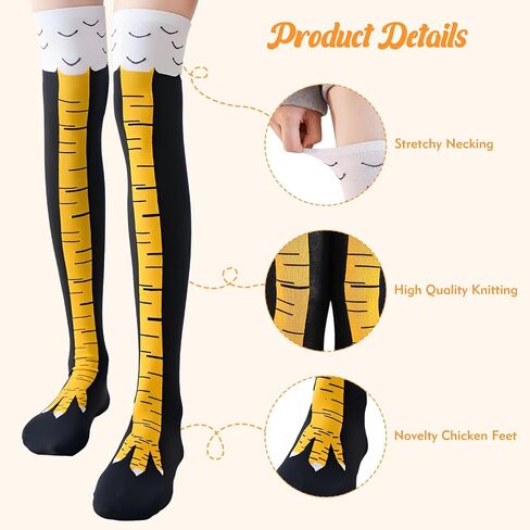 Chicken Leg Socks, Chicken Feet Socks for Women & Men, 50cm Long Funny Novelty Cotton Pattern, Unique Gag Gift for White Elephant & Stocking Stuffers in Saudi Arabia