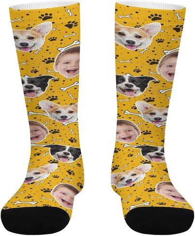 Custom Socks with Photo,Personalized Socks,Funny Face Sock,Novelty Sock Memorial Gift for Women Men Dog,and Cat in Saudi Arabia