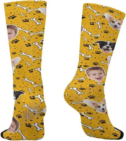 Custom Socks with Photo,Personalized Socks,Funny Face Sock,Novelty Sock Memorial Gift for Women Men Dog,and Cat in Saudi Arabia