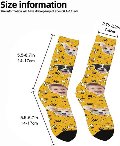 Custom Socks with Photo,Personalized Socks,Funny Face Sock,Novelty Sock Memorial Gift for Women Men Dog,and Cat in Saudi Arabia