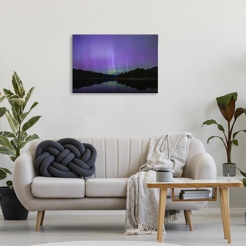 Stupell Industries Luminous Purple Northern Lights Canvas Wall Art, design by Nancy Crowell, 30 x 20 in Saudi Arabia