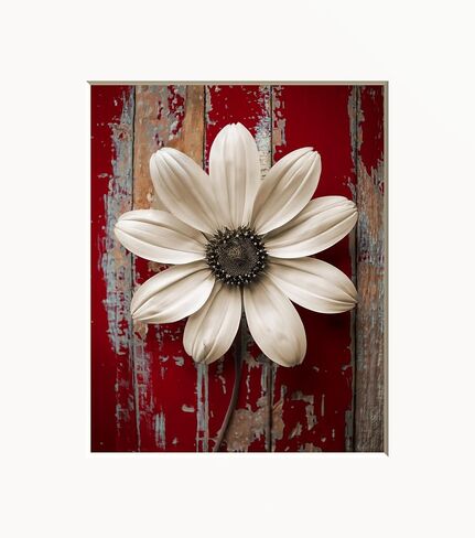 Farmhouse Wall Art, Red Beige Brown Rustic Country Bathroom Bedroom Matted Handmade Wall Art (Vintage Water Pump Farmouse) in Kuwait