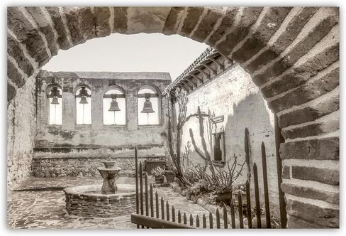 San Juan Capistrano Mission California Art Photograph | Vintage Adobe Church Picture in Saudi Arabia