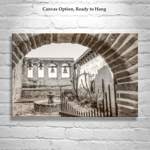 San Juan Capistrano Mission California Art Photograph | Vintage Adobe Church Picture in Saudi Arabia