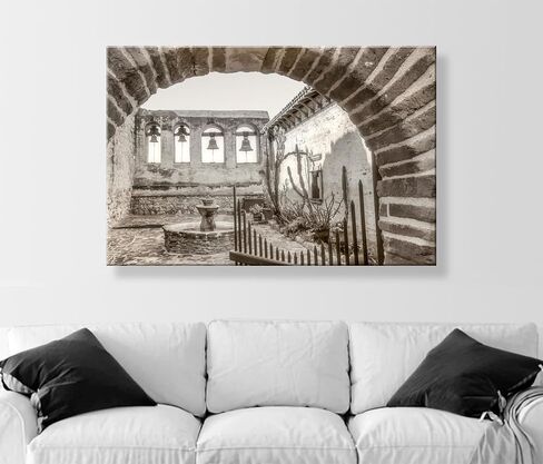 San Juan Capistrano Mission California Art Photograph | Vintage Adobe Church Picture in Saudi Arabia