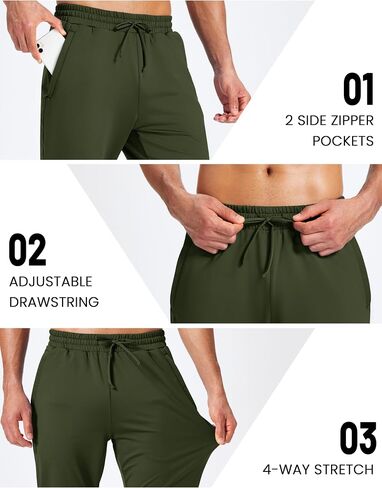 MAGCOMSEN Men's Fleece Joggers with Pockets Winter Warm Pants Workout Athletic Gym Sweatpants for Men in Saudi Arabia