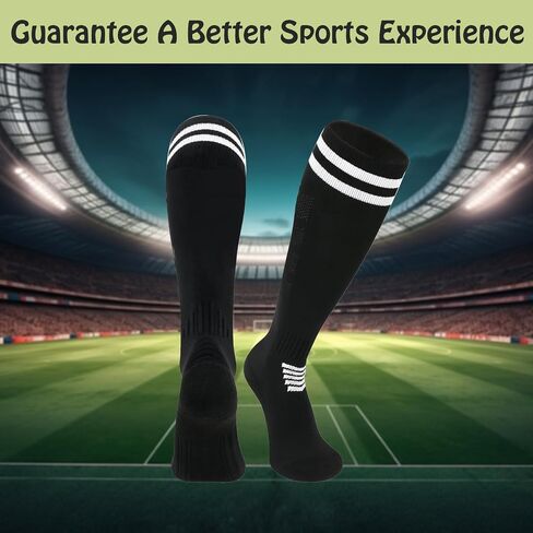 6 Pairs Kids Soccer Stretchy Knee High Tube Socks Colorful Football Athletic Team Socks for Boys Girls in Kuwait