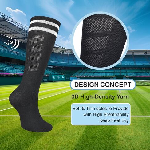 6 Pairs Kids Soccer Stretchy Knee High Tube Socks Colorful Football Athletic Team Socks for Boys Girls in Kuwait