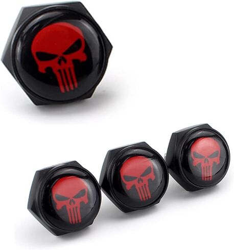 SLIMI 4 PCS License Plate Bolt, Cool and Interesting Skull License Plate Screws, Anti-Rust and Anti-Theft License Plate Screw Fasteners, Universal Cars Motorcycle Truck (Black #02) in Kuwait