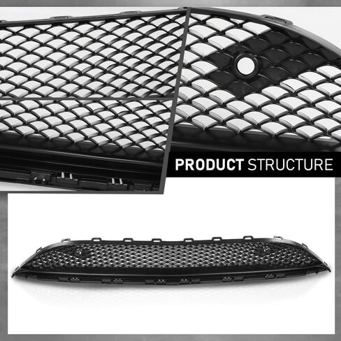 Front Lower Bumper Radiator Grill, Compatible with Kia Optima(submodel: Limited, SX, LX, EX) 2014 2015, Chrome, Black, 865614C700 in Saudi Arabia