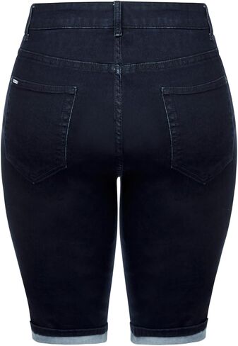 City Chic Women's Plus Size Shorts - Knee Length Turn Up Denim in Saudi Arabia