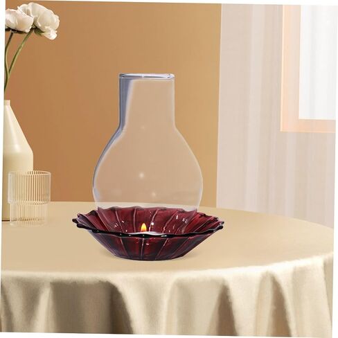 حامل شموع Amosfun، غطاء شموع زجاجي شفاف لأجواء رومانسية، غطاء شموع لديكور المنزل، المناسبات الخاصة in Saudi Arabia