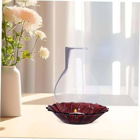 حامل شموع Amosfun، غطاء شموع زجاجي شفاف لأجواء رومانسية، غطاء شموع لديكور المنزل، المناسبات الخاصة in Saudi Arabia