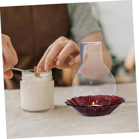 حامل شموع Amosfun، غطاء شموع زجاجي شفاف لأجواء رومانسية، غطاء شموع لديكور المنزل، المناسبات الخاصة in Saudi Arabia